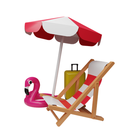 Chaise de plage  3D Illustration