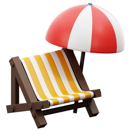 Chaise de plage  3D Icon