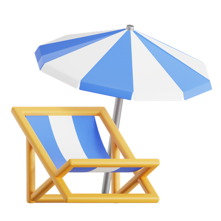 Chaise de plage  3D Icon