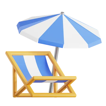 Chaise de plage  3D Icon