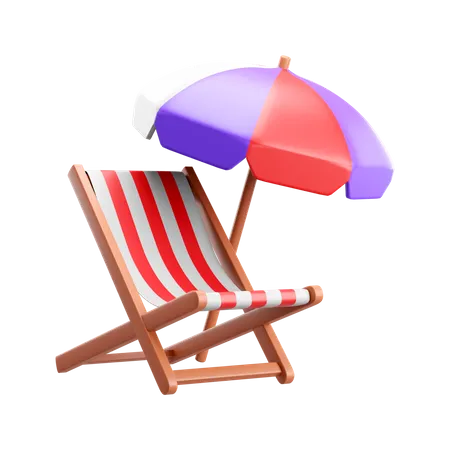 Chaise de plage  3D Icon