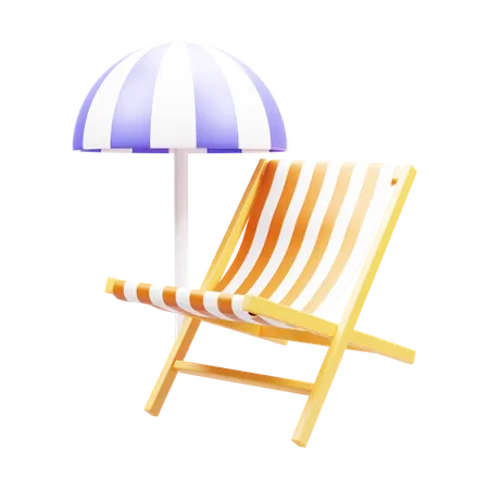 Chaise de plage  3D Icon