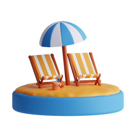 Chaise de plage  3D Icon