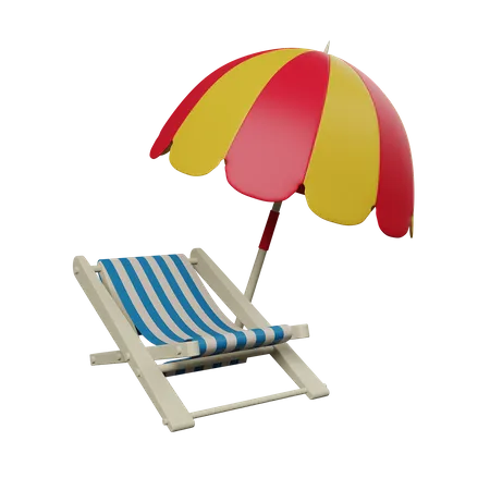 Chaise de plage  3D Icon