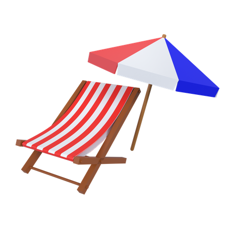 Chaise de plage  3D Icon