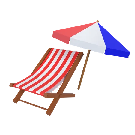 Chaise de plage  3D Icon