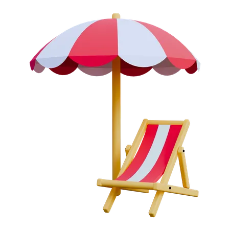 Chaise de plage  3D Icon