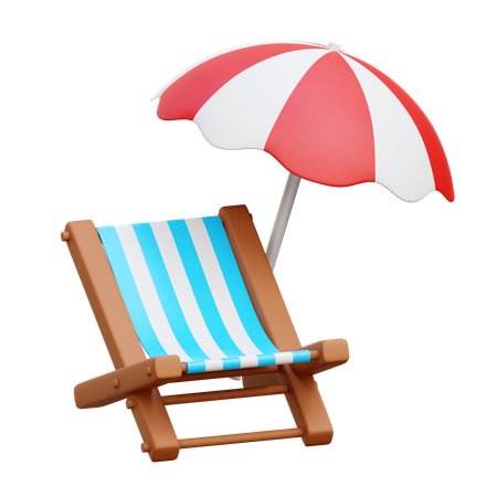 Chaise de plage  3D Icon