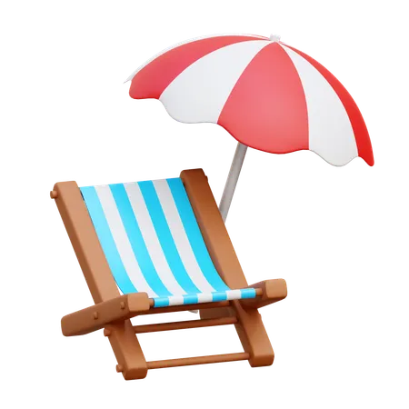 Chaise de plage  3D Icon