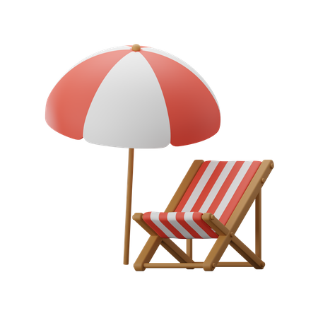 Chaise de plage  3D Icon