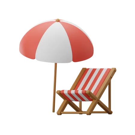 Chaise de plage  3D Icon