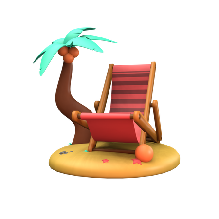 Chaise de plage  3D Icon