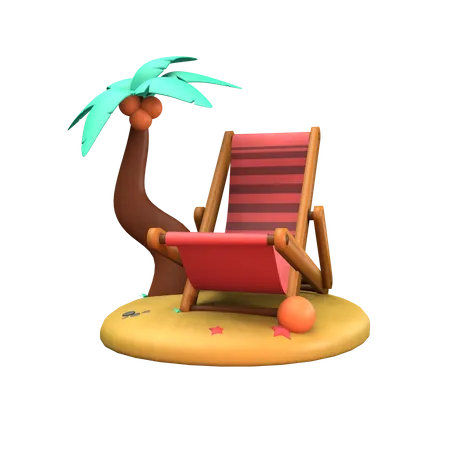 Chaise de plage  3D Icon