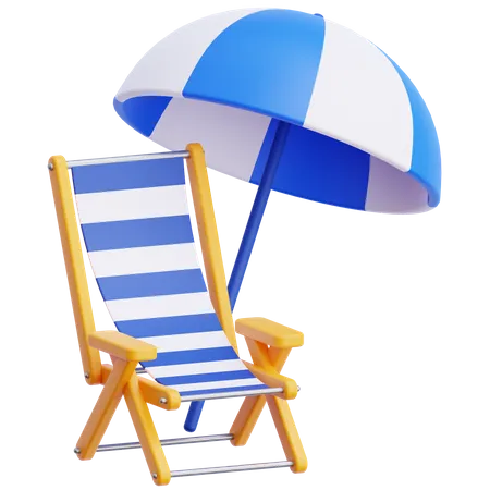 Chaise de plage  3D Icon