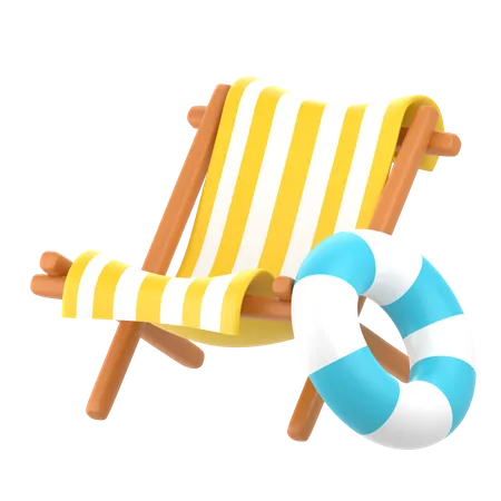 Chaise de plage  3D Icon