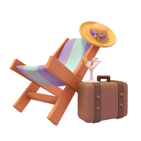 Chaise de plage  3D Icon