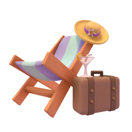 Chaise de plage  3D Icon