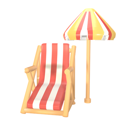 Chaise de plage  3D Icon