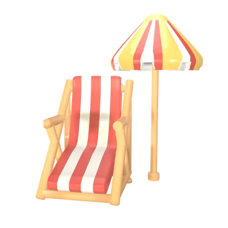 Chaise de plage  3D Icon