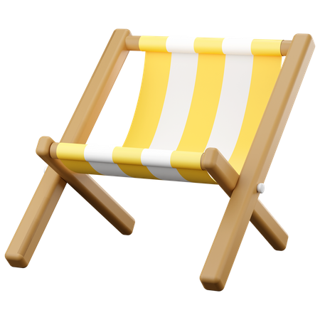 Chaise de plage rayée  3D Icon