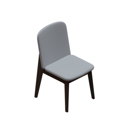 Chaise de salle à manger en tissu avec pied en bois  3D Icon