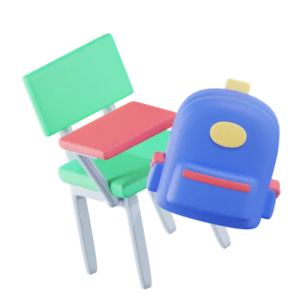 Chaise d'école  3D Icon