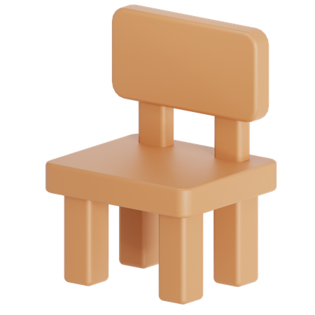 Chaise en bois  3D Icon