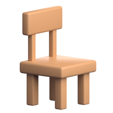 Chaise en bois  3D Icon