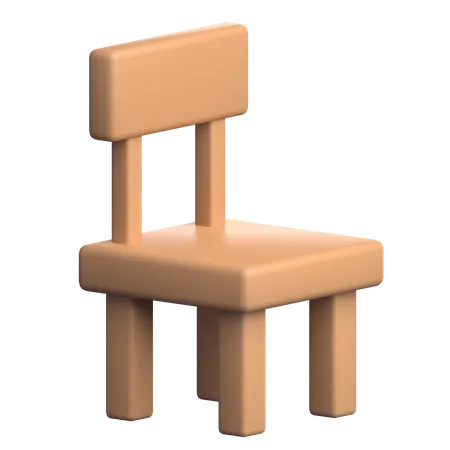 Chaise en bois  3D Icon