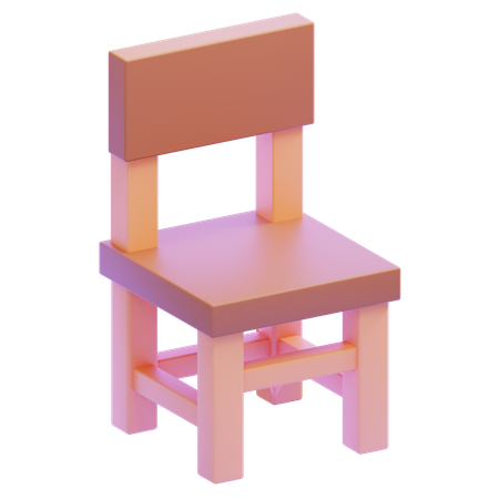 Chaise en bois  3D Icon