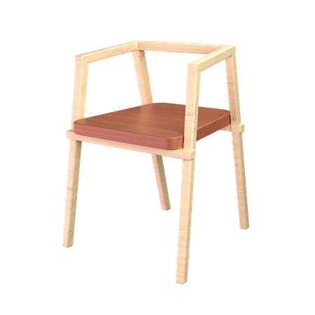 Chaise en bois  3D Icon