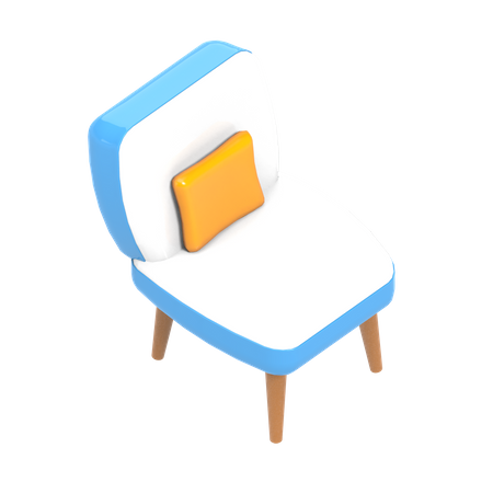 Chaise et oreiller  3D Illustration