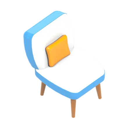 Chaise et oreiller  3D Illustration