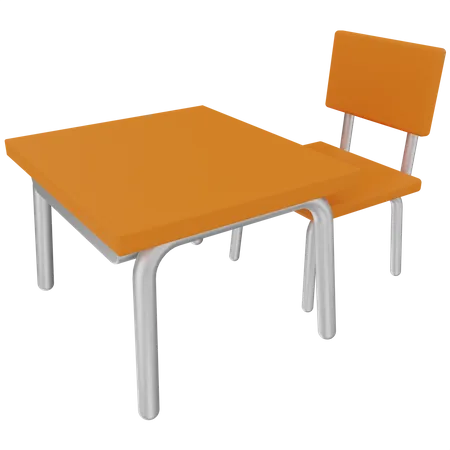 Chaise et table  3D Illustration