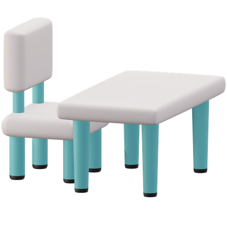 Chaise et table  3D Icon