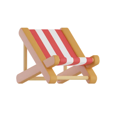 Chaise longue de plage  3D Icon