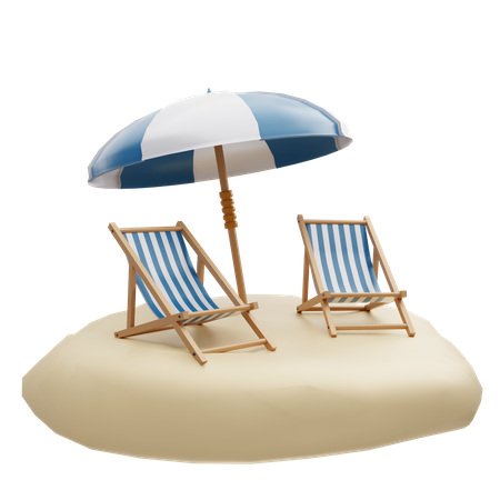 Chaises de plage  3D Icon