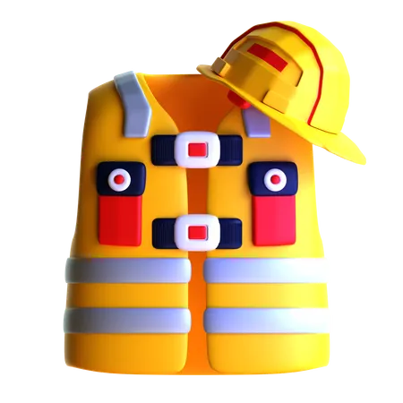 Chaleco de seguridad y casco  3D Icon