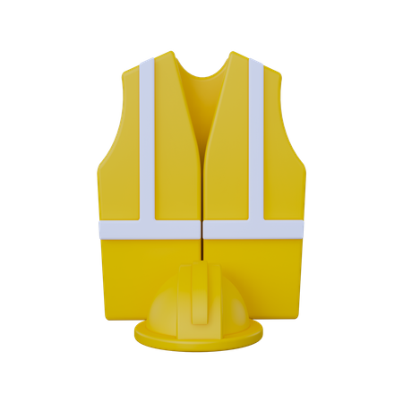 Chaleco de seguridad y casco  3D Icon