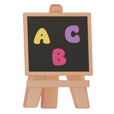 ABC Wooden And Green Chalkboard 3 D Icon 3D Icon