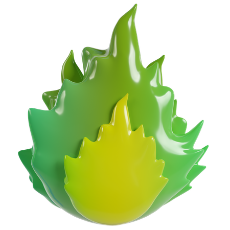 Chama verde  3D Icon