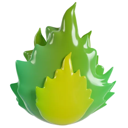 Chama verde  3D Icon