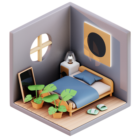 Chambre à coucher  3D Illustration