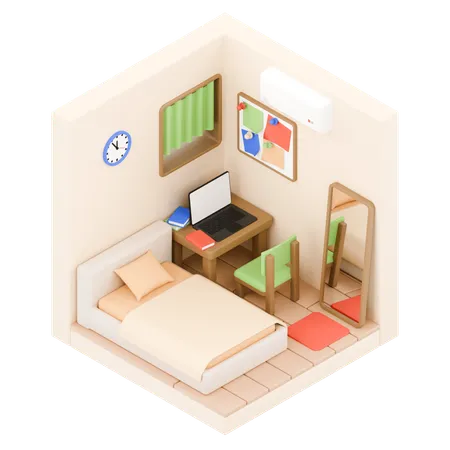 Chambre à coucher  3D Illustration