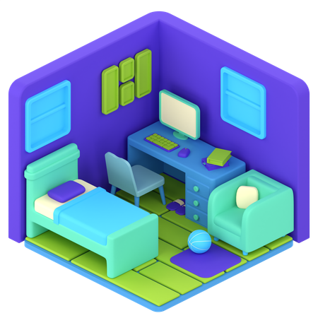 Chambre à coucher  3D Illustration