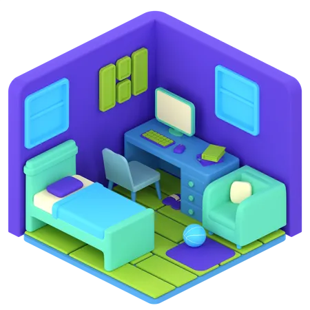 Chambre à coucher  3D Illustration