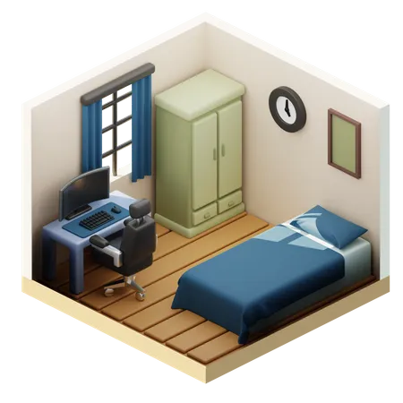Chambre à coucher confortable  3D Icon