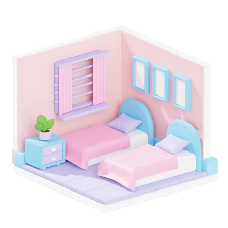 Chambre d'enfant  3D Illustration