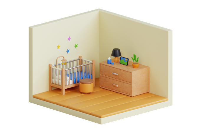 Chambre d'enfant  3D Illustration