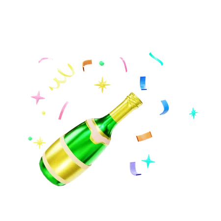 3 D Render Champagne 3D Icon